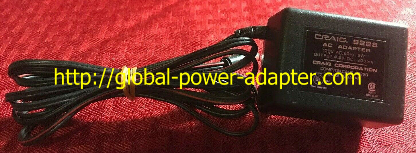 *Brand NEW* CRAIG 9228 120V AC 60Hz 5W Works Tested 4.5VDC 200mA AC ADAPTER Power Supply